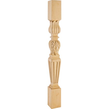 Hardware Resources 3-1/2" Wx3-1/2"Dx35-1/2"H White Birch Fluted Acanthus Post P29-3.5-WB